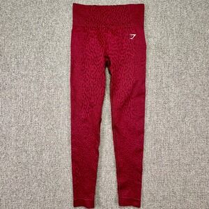 Gymshark Adapt Animal Seamless High Waist Leggings Burgundy Scrunch Bum S